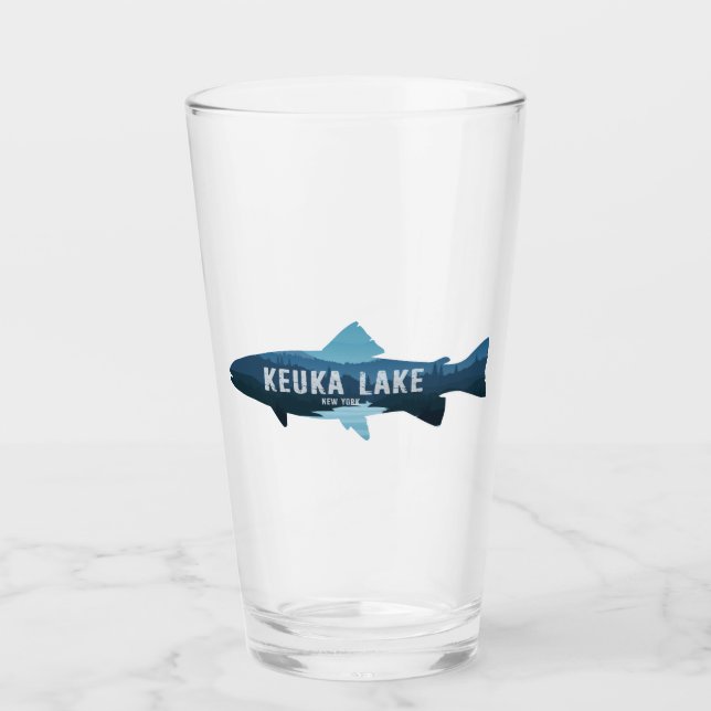 Copo De Pint Lago Keuka Nova York Peixes (Frente)