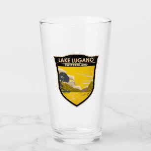 Copo De Pint Lago Lugano Suiça Art Vintage