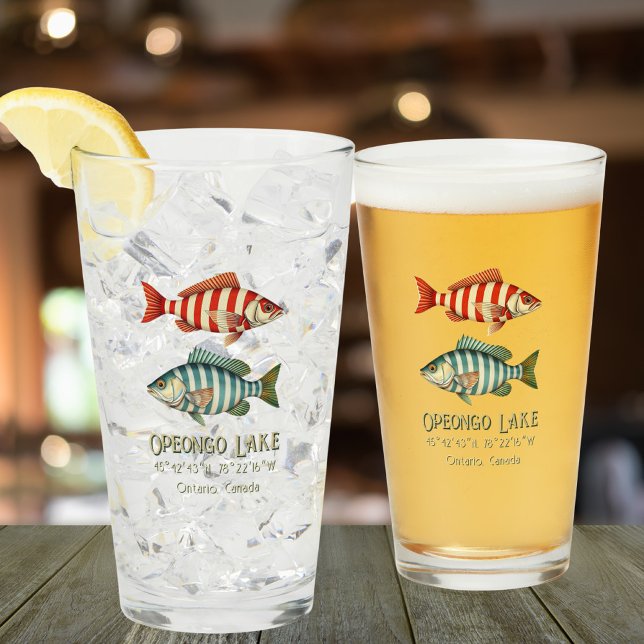 Copo De Pint Lago Opeongo Ontário Canadá bar de bebidas de peix (Criador carregado)