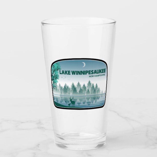 Copo De Pint Lago Winnipesaukee New Hampshire Deer (Frente)
