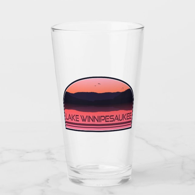 Copo De Pint Lago Winnipesaukee New Hampshire Red Sunrise (Frente)
