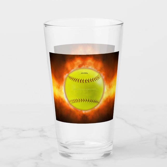 Copo De Pint Lâmpada amarela de foguete de softball SlipperyJoe (Frente)