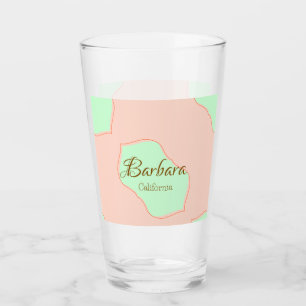 Copo De Pint Laranja verde pastel boho adicionar nome lugar rús