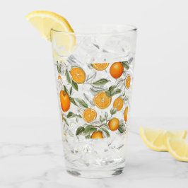 Copo De Pint Laranjas e folhas motif