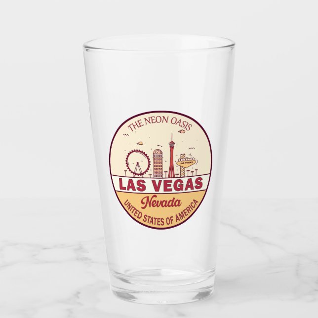 Copo De Pint Las Vegas Nevada City Skyline Emblem (Frente)