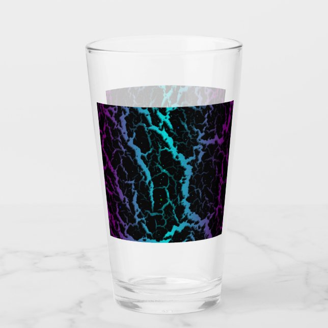 Copo De Pint Lava de espaço rachada - Roxo/Ciano (Frente)