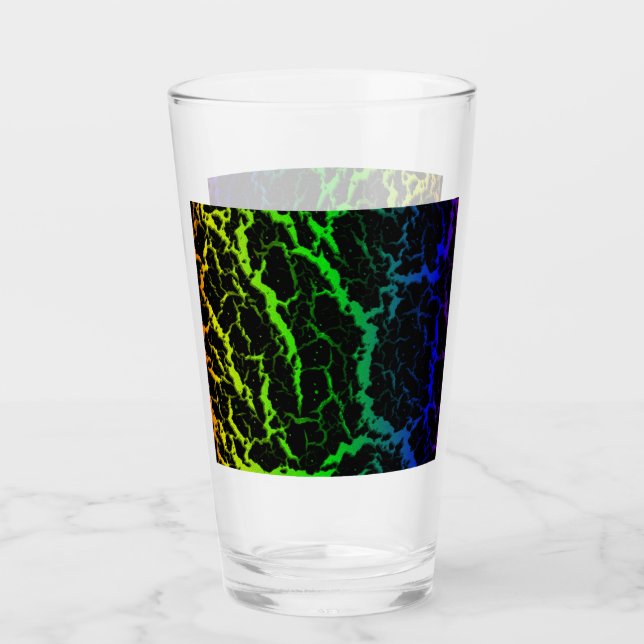 Copo De Pint Lava do espaço rachado - Arco-Íris OYGBP (Frente)