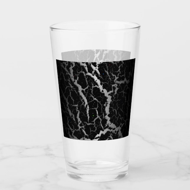 Copo De Pint Lava do espaço rachado - Branco/Preto (Frente)