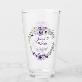 Copo De Pint Lavanda Roxa Branca de Casamento Floral