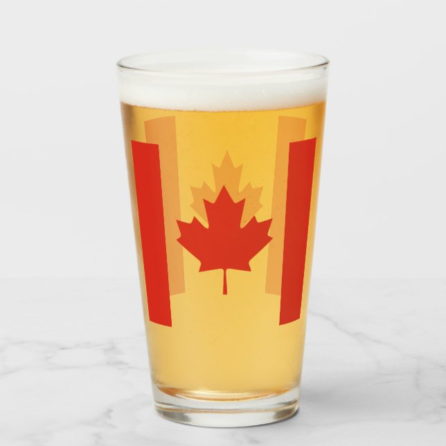 COPO DE PINT LEAF DE MAPA CANADÁ (Frente (Preenchido))
