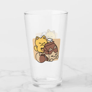 Copo De Pint Leite de Chocolate Bebendo Felicidade – Comida de