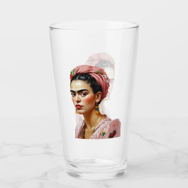 Copo De Pint lenço cabeça de mulher mexicana (Frente)