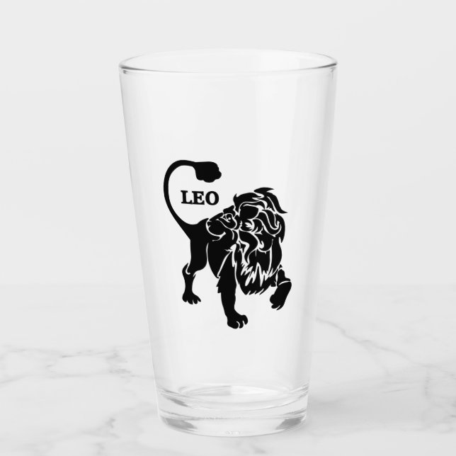 Copo De Pint Leo Leão Zodíaco Preto (Frente)