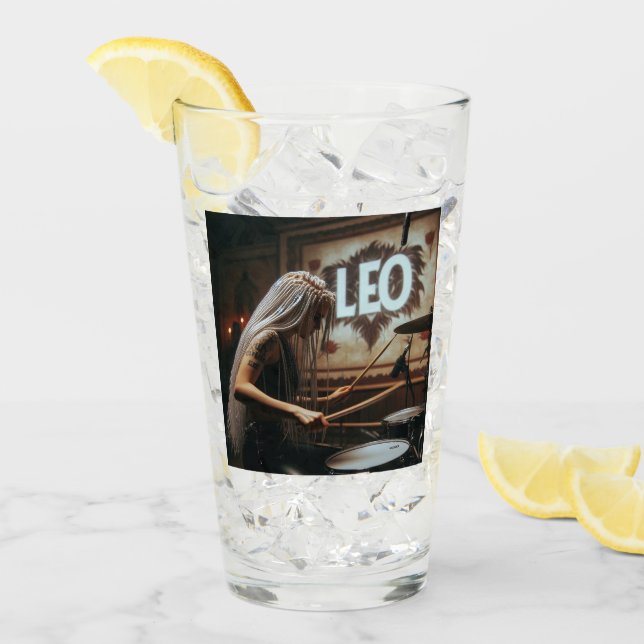 Copo De Pint Leo Zodiac Musical Drums (Gelo frontal)