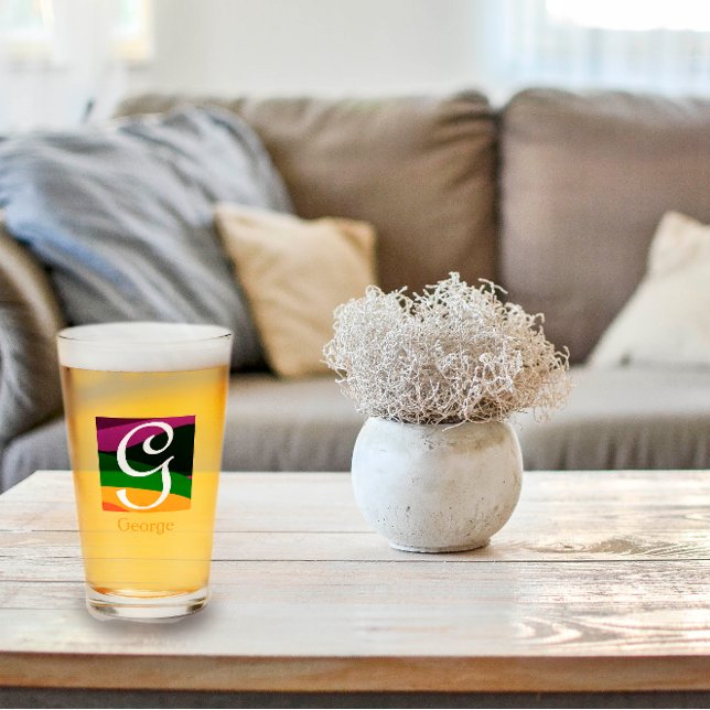 Copo De Pint Letra inicial do monograma moderno (Criador carregado)