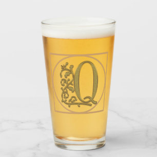 Copo De Pint LETRA Q MONOGRAMA Belo casamento Novo presente
