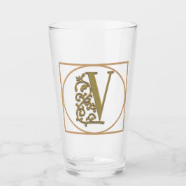 Copo De Pint LETTER V MONOGRAM Belo Casamento Novo Presente Dom