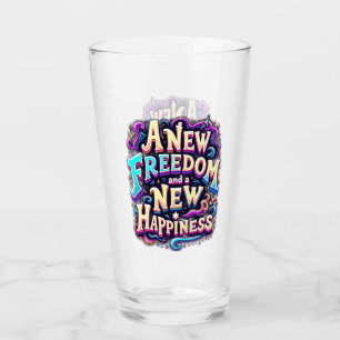 Copo De Pint Levante um brinde a "Uma Nova Liberdade e um Novo