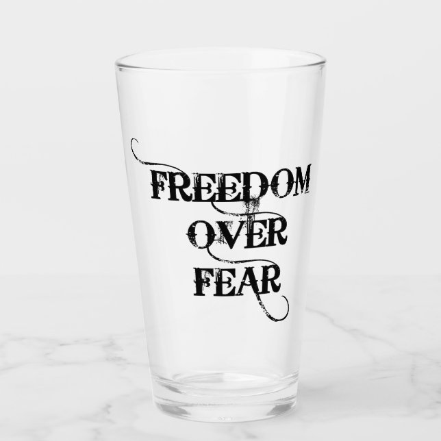 Copo De Pint Liberdade sobre o medo (Frente)
