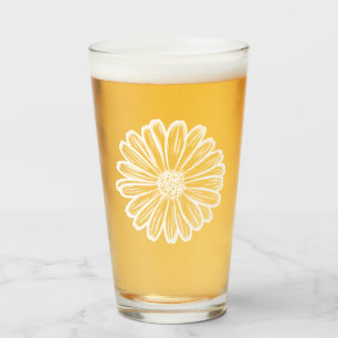 Copo De Pint Linda Flor de Margarida, Ilustração de Meio-Tons