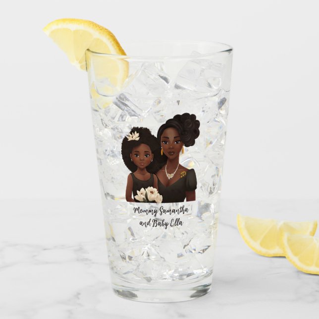 Copo De Pint Linda mãe negra e filha (23) (Gelo frontal)