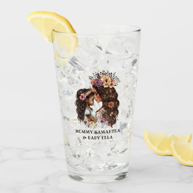 Copo De Pint Linda mãe negra e filha (4) (Gelo frontal)