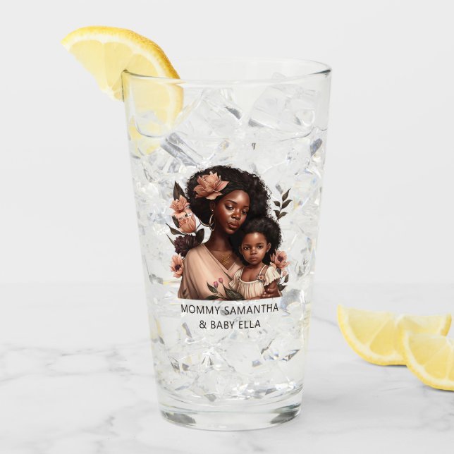 Copo De Pint Linda mãe negra e filha (9) (Gelo frontal)