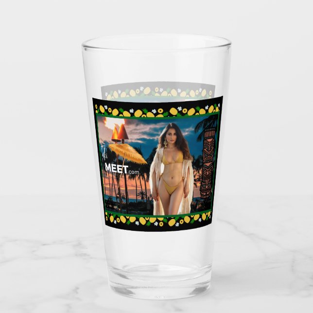 Copo De Pint Linda Menina TikiMeet.com Tumbler Glass (Frente)