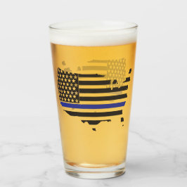 Copo De Pint Linha Azul Fina Apoio Policial, Bandeira dos EUA P