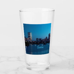 Copo De Pint Linha Skyline da cidade de Boston Massachusetts