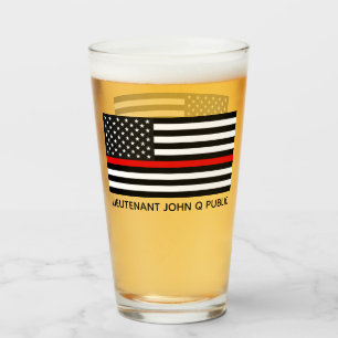 Copo De Pint Linha vermelha fina feita sob encomenda bandeira