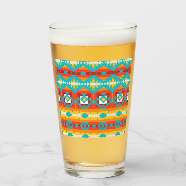 Copo De Pint Linhas de formas tribais (Frente (Preenchido))