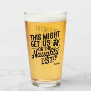 Copo De Pint Lista Nata de Natal de Nome Personalizado