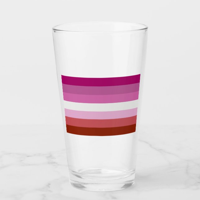 Copo De Pint Listras da Bandeira do Orgulho Lésbico (Frente)