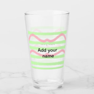 Copo De Pint Listras de aquarela simples monograma adicionar no