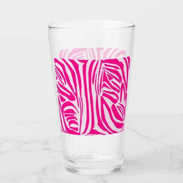 Copo De Pint Listras de zebra rosa (Frente)