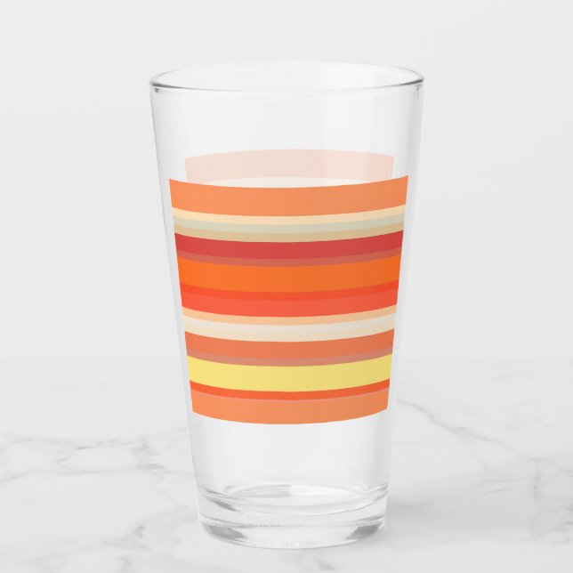 Copo De Pint Listras vermelhas laranja-brancas (Frente)