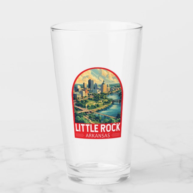 Copo De Pint Little Rock Arkansas Viagem Art Emblem (Frente)