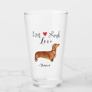 Copo De Pint Live Laugh Love a Dachshund Glass