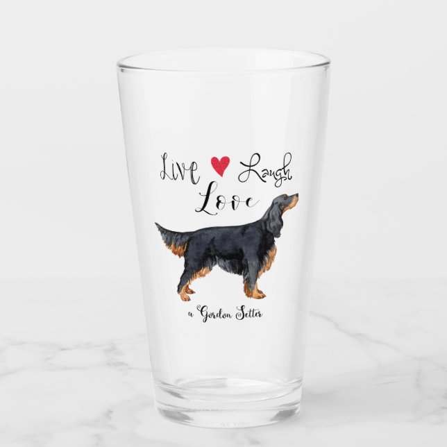 Copo De Pint Live Laugh Love a Gordon Setter Glass (Frente)
