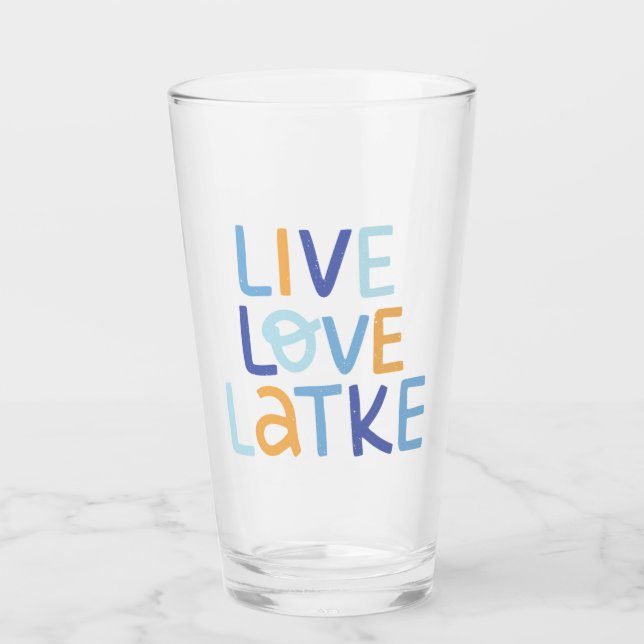 Copo De Pint Live Love Latke Hanukkah Design (Frente)