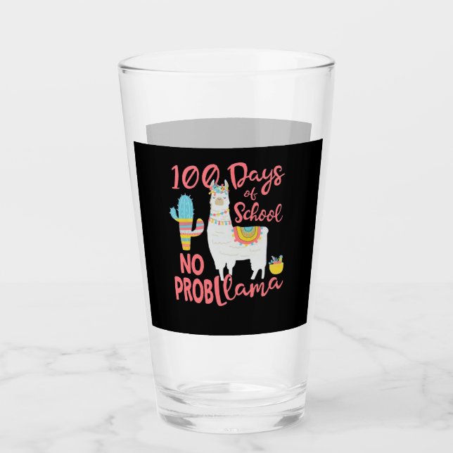 Copo De Pint Llama Gift | 100 Dias De Escola Sem Prob Lama (Frente)