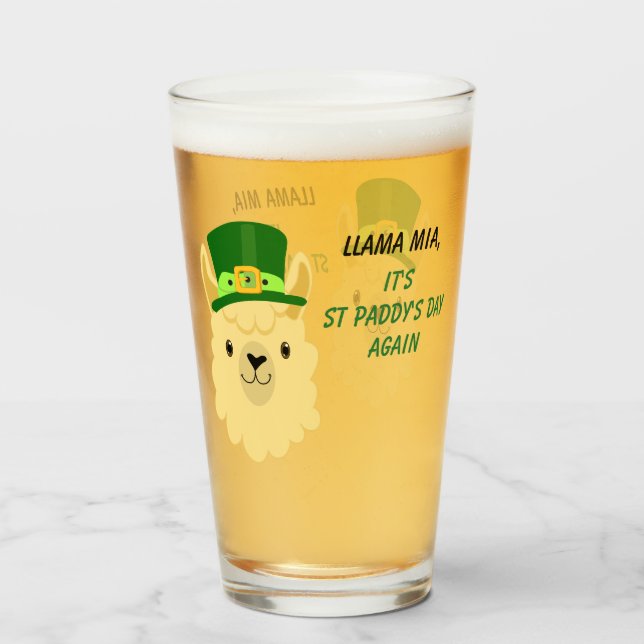 Copo De Pint Llama Mia Rua Paddy's Day (Frente (Preenchido))