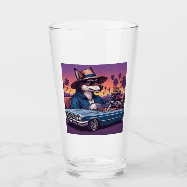 Copo De Pint Lobo Lowrider Wolfy (Frente)