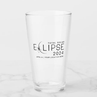 Copo De Pint Localização Personalizada do Eclipse Solar 2024 Co