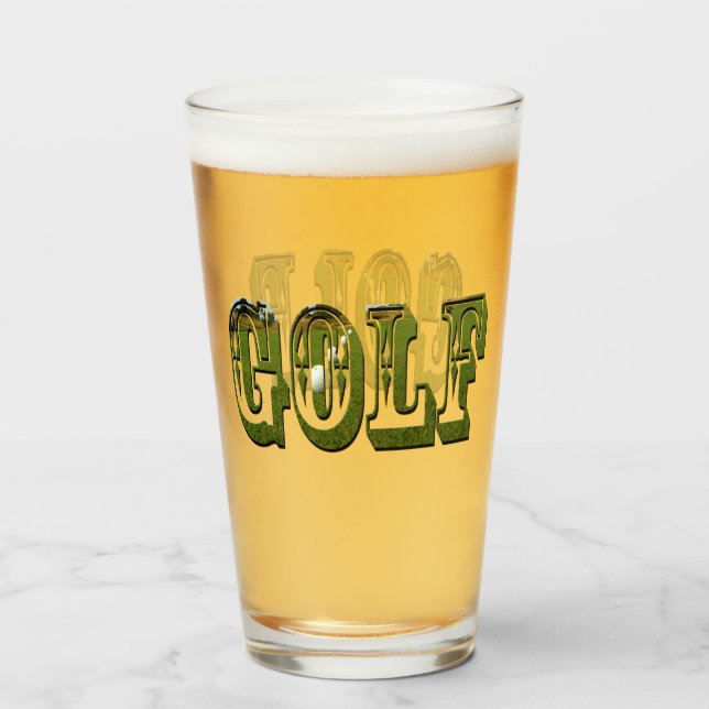 Copo De Pint Logotipo de Golfe Verde, (Frente (Preenchido))