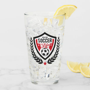 Copo De Pint Logotipo do futebol monograma personalizado