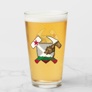 Copo De Pint Logotipo do Rock Hammer e California Flag do geól