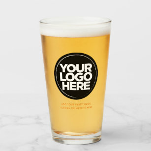 Copo De Pint Logotipo personalizado e óculos de cerveja de text