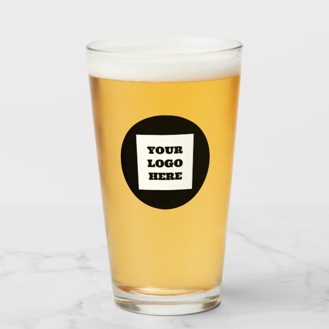 Copo De Pint Logotipo Personalizado Empresa Script Beer (Frente (Preenchido))